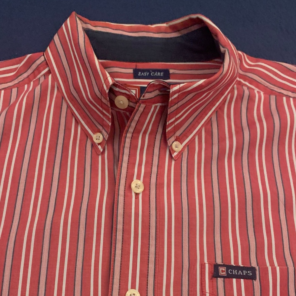 CHAPS LS Easy Care Cotton/Poly Striped Shirt